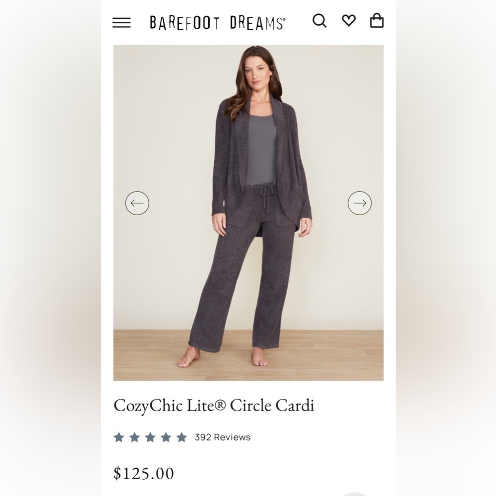 Barefoot Dreams CozyChic Lite Circle Cardi - Gray - Picture 1 of 6